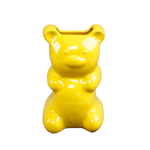 Flora Bunda Inc - 6.75"H YL Ceramic Gummy Bear Vase 4.25*3.25*6.75