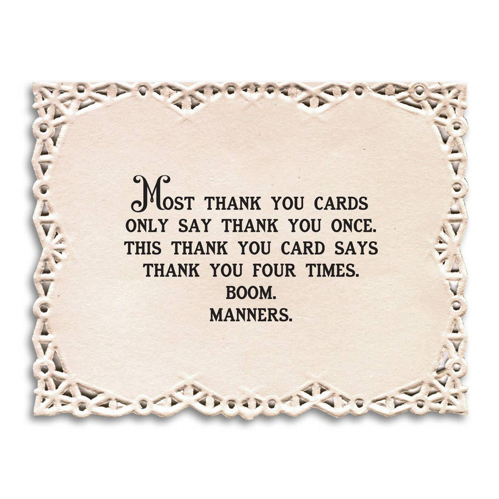 Bad Betty Greeting Co. - Funny Vintage Greeting Card with Repeated Thank You