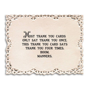Bad Betty Greeting Co. - Funny Vintage Greeting Card with Repeated Thank You