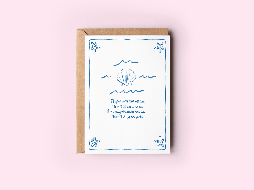 The Shelley Society - Shell & Sea Poem Love Romance Beach Coastal Greeting Card