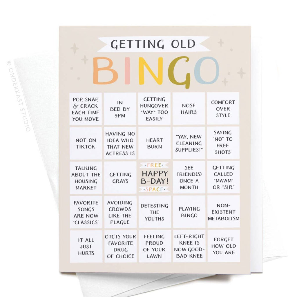 Onderkast Studio - Getting Old Bingo Greeting Card