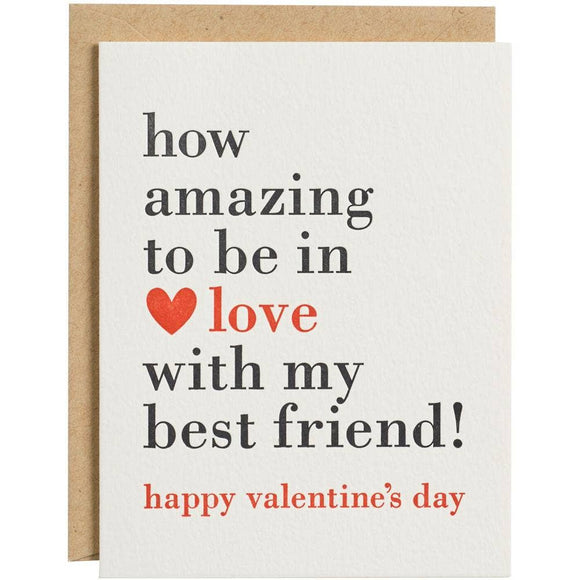 Paper Source Wholesale - Love My Best Friend Letterpress Valentine's Card