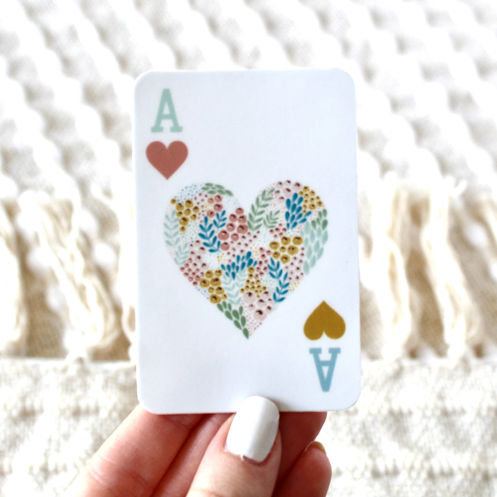 Elyse Breanne Design - Ace of Hearts Sticker, 3.25x2.25in