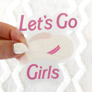 Elyse Breanne Design - Clear Let's Go Girls Cowgirl Barbie Sticker, 2.5x3in.